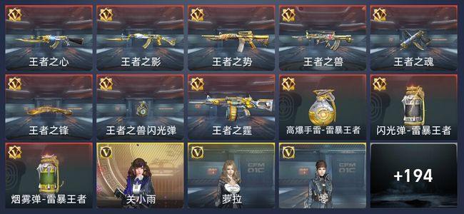 穿越火线：枪战王者11王者 204英雄武器 4英雄角色 410万化 专家S