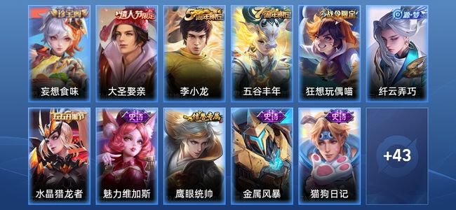 王者荣耀【苹果版】15史诗 54皮肤 尊贵铂金I