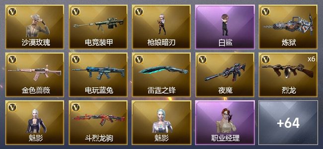 穿越火线（CF）4炫金武器 84V武器 7V角色 22皮肤 可排位 专家