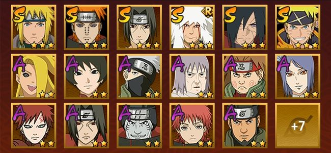 火影忍者V7 6S忍 18A忍 87忍 1054S碎片 12通灵 300W战力 上忍