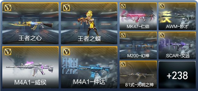 穿越火线：枪战王者7王者武器 247英雄武器 8英雄角色 413万化 枪王