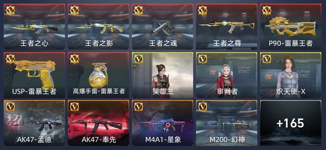 穿越火线：枪战王者V5 7王者 196英雄武器 3英雄角色 309万化 大师SS