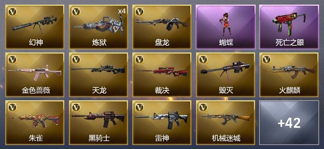 穿越火线（CF）1炫金武器 54V武器 2V角色 13皮肤 可排位 新锐