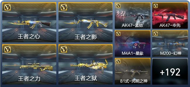 穿越火线：枪战王者V7 18王者武器 224英雄武器 4英雄角色 342万化 枪圣