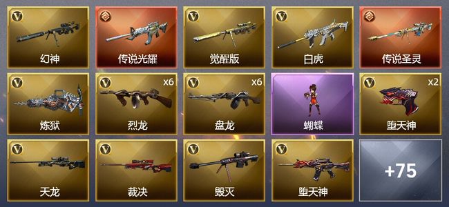 穿越火线（CF）2传说武器 1王者武器 129V武器 3V角色 21皮肤 可排位 传奇