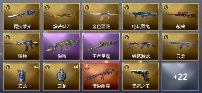 穿越火线（CF）1传说武器 3王者武器 34V武器 10皮肤 可排位 新锐
