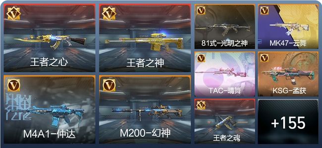 穿越火线：枪战王者1炫闪 6王者 164英雄武器 5英雄角色 239万化 枪王SSS