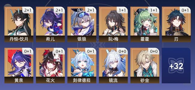 崩坏：星穹铁道53黄 33角色黄 20光锥黄 22五星角色 12五星光锥 70级 女主