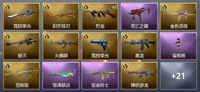 穿越火线（CF）1王者武器 1炫金武器 56V武器 2V角色 6皮肤 可排位 新锐