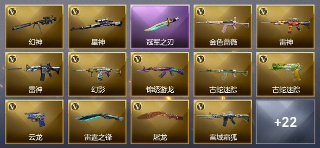 穿越火线（CF）1王者武器 29V武器 2V角色 16皮肤 可排位 新锐