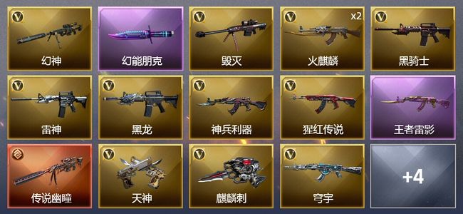 穿越火线（CF）1传说武器 1王者武器 13V武器 14皮肤 可排位 枪王