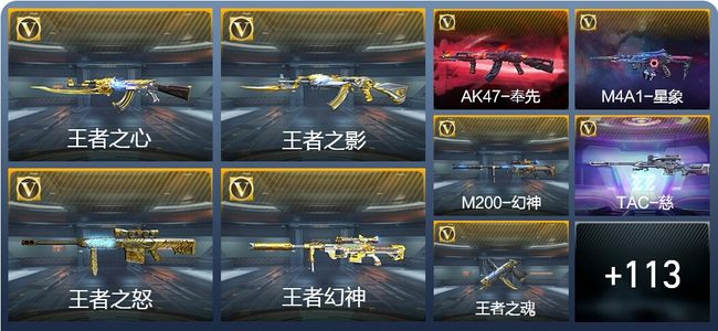 穿越火线：枪战王者V8 7王者武器 137英雄武器 1英雄角色 296万化 专家S