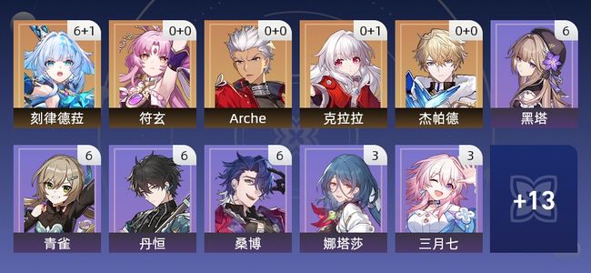 崩坏：星穹铁道14黄 11角色黄 3光锥黄 5五星角色 3五星光锥 62级 男主