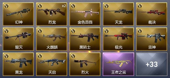 穿越火线（CF）6王者武器 2炫金武器 31V武器 2V角色 7皮肤 可排位 枪王