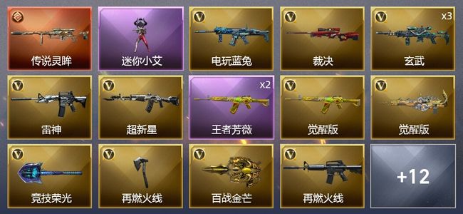 穿越火线（CF）1传说武器 1王者武器 20V武器 5皮肤 可排位