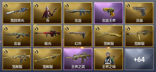 穿越火线（CF）11王者武器 3炫金武器 143V武器 5V角色 14皮肤 可排位 新锐