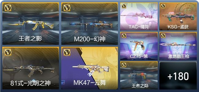 穿越火线：枪战王者V4 2王者武器 209英雄武器 8英雄角色 376万化 枪皇