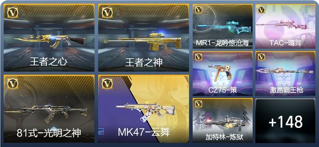 穿越火线:枪战王者V5 7王者武器 157英雄武器 5英雄角色 319万化 大师