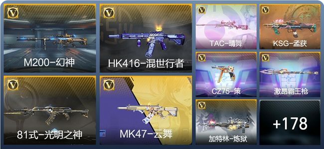 穿越火线：枪战王者1王者武器 187英雄武器 6英雄角色 288万化 枪王S