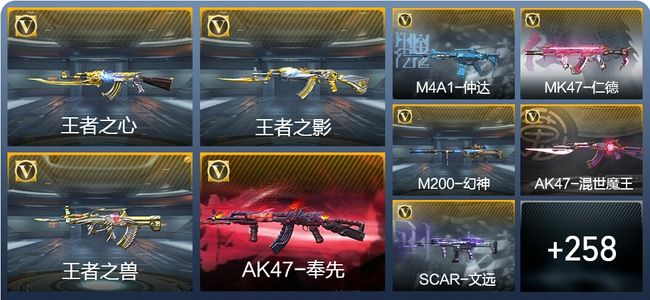 穿越火线：枪战王者V7 18王者武器 296英雄武器 8英雄角色 596万化 枪皇SS