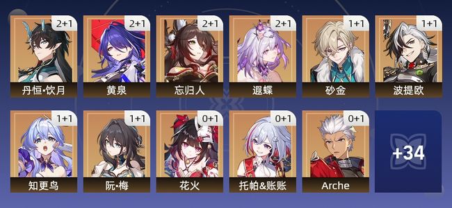 崩坏：星穹铁道75黄 49角色黄 26光锥黄 23五星角色 18五星光锥 70级 女主