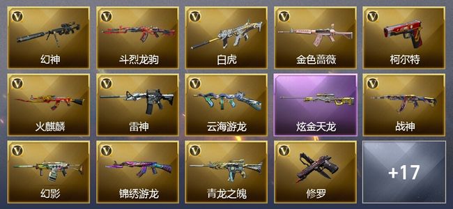 穿越火线（CF）1王者武器 1炫金武器 25V武器 4皮肤 可排位 传奇