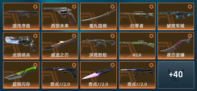 无畏契约16橙皮 3紫皮 54皮肤 3,3690皮肤总价值 1145已用源晶 黄金