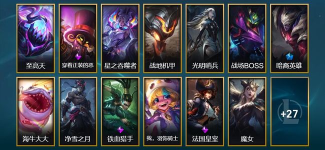 英雄联盟（LOL）4臻彩 4限定 3传说 40皮肤 22炫彩 171英雄 大师