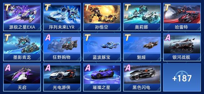 QQ飞车手游V13 8永久T车 119永久A车 201永久赛车 110宠物 男号 车神