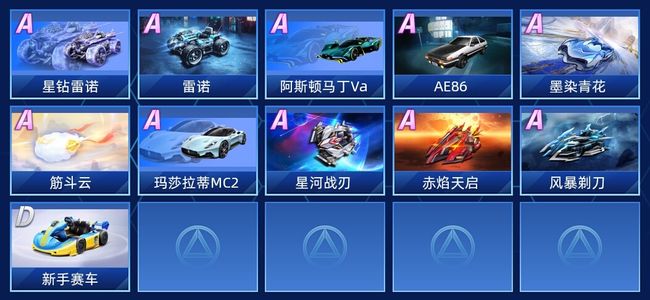 QQ飞车手游10永久A车 11永久赛车 7宠物 女号 白银