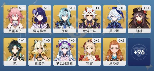 原神147黄 123角色黄 24武器黄 62五星角色 18五星武器 女主 60级