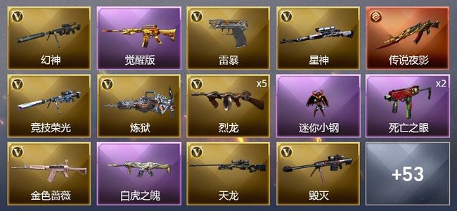 穿越火线（CF）1传说武器 3王者武器 2炫金武器 60V武器 3V角色 28皮肤 可排位 传奇