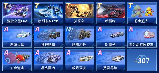 QQ飞车手游V13 6永久T车 184永久A车 321永久赛车 177宠物 男号 星耀