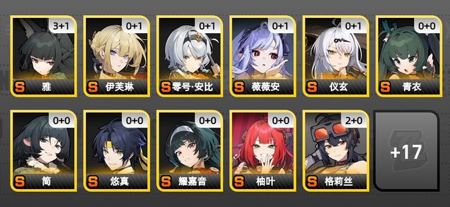 绝区零32黄 25角色黄 16S角色 7S音擎 11S邦布 58