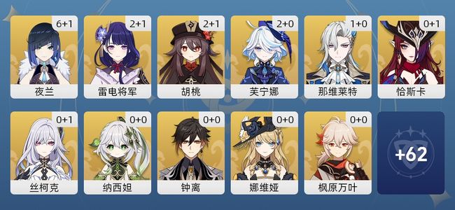 原神67黄 56角色黄 11武器黄 26五星角色 11五星武器 男主 60级