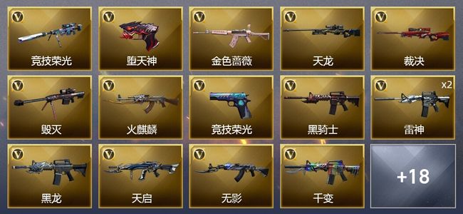 穿越火线（CF）1传说武器 2王者武器 2炫金武器 36V武器 9皮肤 可排位 枪王