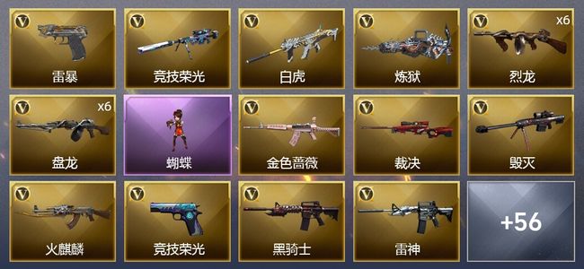 穿越火线（CF）1王者武器 88V武器 1V角色 21皮肤 可排位