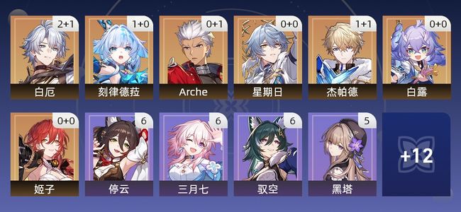崩坏：星穹铁道14黄 11角色黄 3光锥黄 7五星角色 3五星光锥 67级 男主