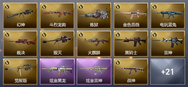 穿越火线（CF）2炫金武器 23V武器 10皮肤 可排位