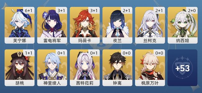 原神64黄 51角色黄 13武器黄 22五星角色 13五星武器 男主 60级