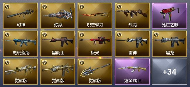 穿越火线（CF）3炫金武器 40V武器 2V角色 15皮肤 可排位 枪王