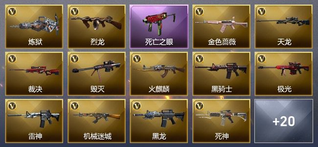 穿越火线（CF）6王者武器 2炫金武器 26V武器 2V角色 7皮肤 可排位 专家