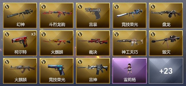 穿越火线（CF）3王者武器 46V武器 2V角色 7皮肤 可排位