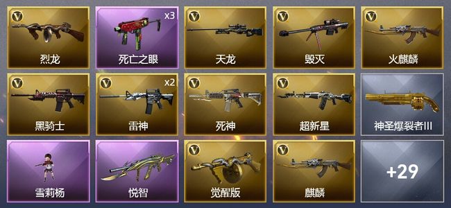 穿越火线（CF）1王者武器 38V武器 1V角色 7皮肤 可排位 新锐