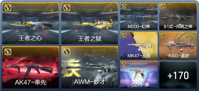 穿越火线：枪战王者5王者武器 179英雄武器 4英雄角色 369万化 枪王SSS