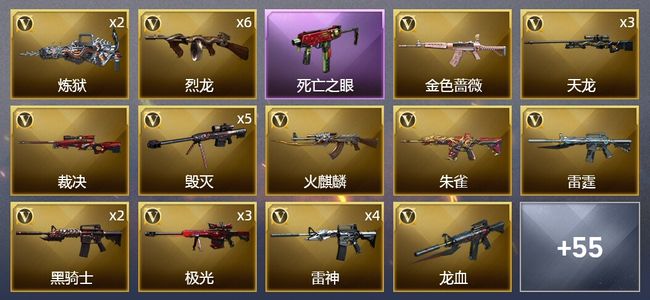 穿越火线（CF）1王者武器 4炫金武器 109V武器 3V角色 19皮肤 可排位