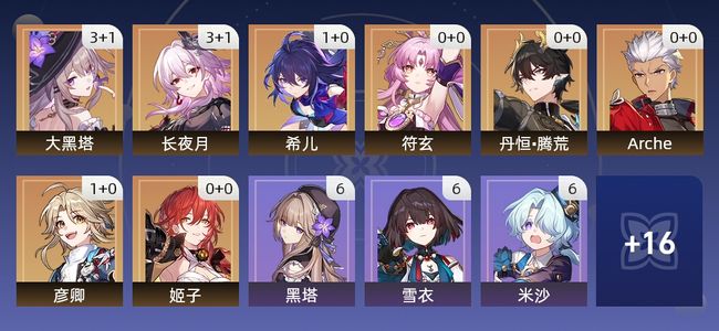 崩坏：星穹铁道21黄 16角色黄 5光锥黄 8五星角色 4五星光锥 64级 女主