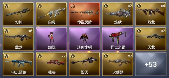 穿越火线（CF）1传说武器 3炫金武器 89V武器 3V角色 22皮肤 可排位 新锐