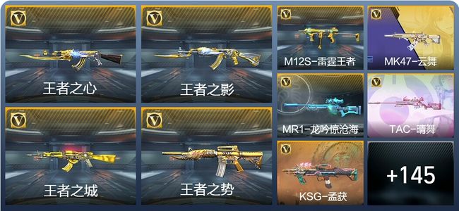 穿越火线:枪战王者11王者武器 154英雄武器 5英雄角色 233万化 枪王SSS