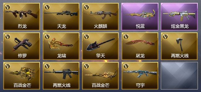 穿越火线（CF）1王者武器 1炫金武器 12V武器 3皮肤 可排位 专家